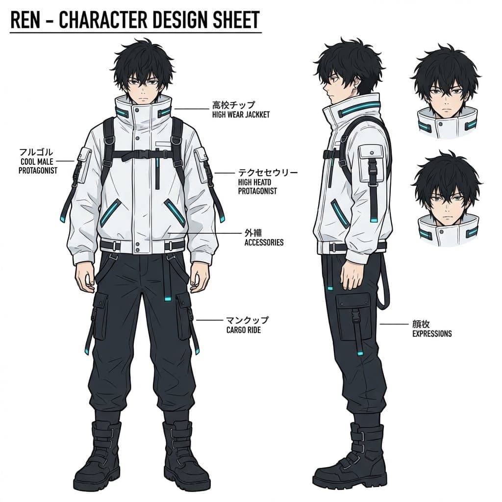 AI Manga Character Concept Reference